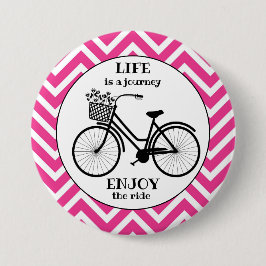 Bóton Redondo 7.62cm Aproveite a citação de passeio de bicicleta vintag
