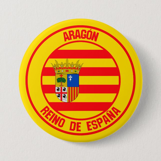 Bóton Redondo 7.62cm Aragón Round Emblem (Frente)