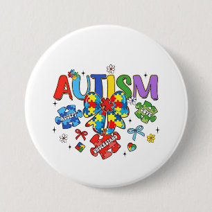 Bóton Redondo 7.62cm Arco de consciência Autismo Quebra-cabeça Piece Ne