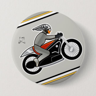 Bóton Redondo 7.62cm Art Deco Motocicleta (pino de 3")