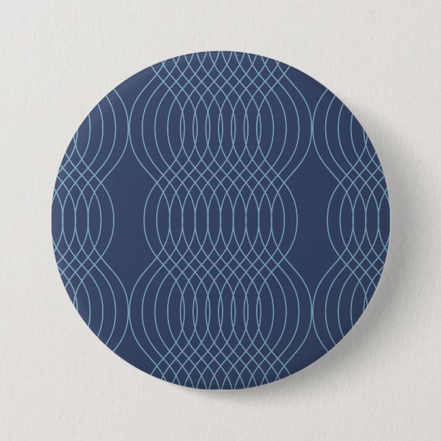 Bóton Redondo 7.62cm Arte azul, decorativa, simples, moderna, moderna e (Frente)