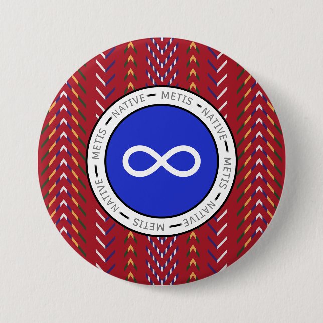 Bóton Redondo 7.62cm Arte Nativa Métis (Frente)