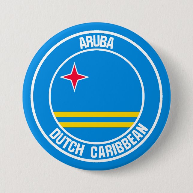 Bóton Redondo 7.62cm Aruba Round Emblem (Frente)