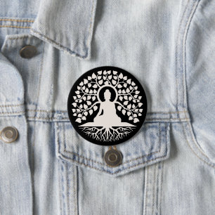 Bóton Redondo 7.62cm Árvore Buda da Vida Espiritual