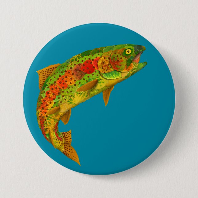 Bóton Redondo 7.62cm Aspen Leaf Rainbow Trout 5 (Frente)
