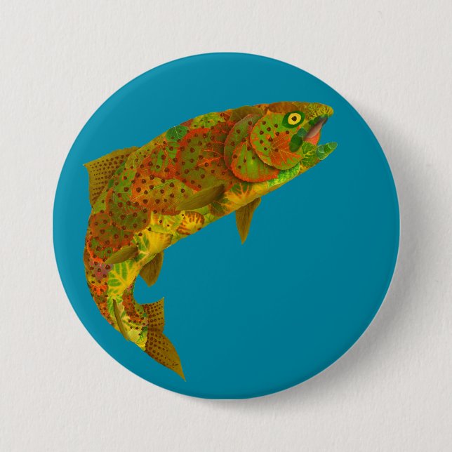 Bóton Redondo 7.62cm Aspen Leaf Rainbow Trout 6 (Frente)