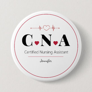 Bóton Redondo 7.62cm Assistente de Enfermagem Certificado CNA Personali