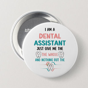 Bóton Redondo 7.62cm ASSISTENTE DENTAL Engraçado de Dar com a Língua no