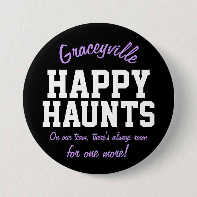 Bóton Redondo 7.62cm Assombrações felizes de Graceyville (Frente)