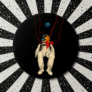 Bóton Redondo 7.62cm Astronauta e Espaço Terrestre