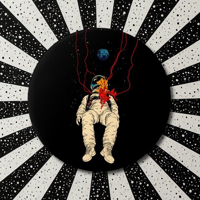 Bóton Redondo 7.62cm Astronauta e Espaço Terrestre (Criador carregado)