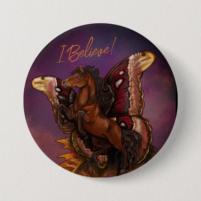 Bóton Redondo 7.62cm Atlas Moth Fairy Horse (Frente)