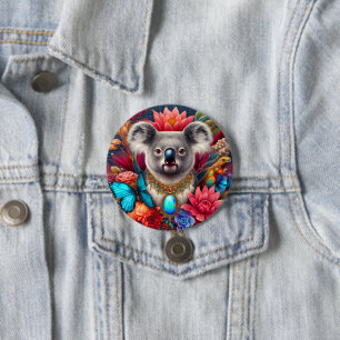 Bóton Redondo 7.62cm Aussie Koala Bear Fashion Button Pin Brooch
