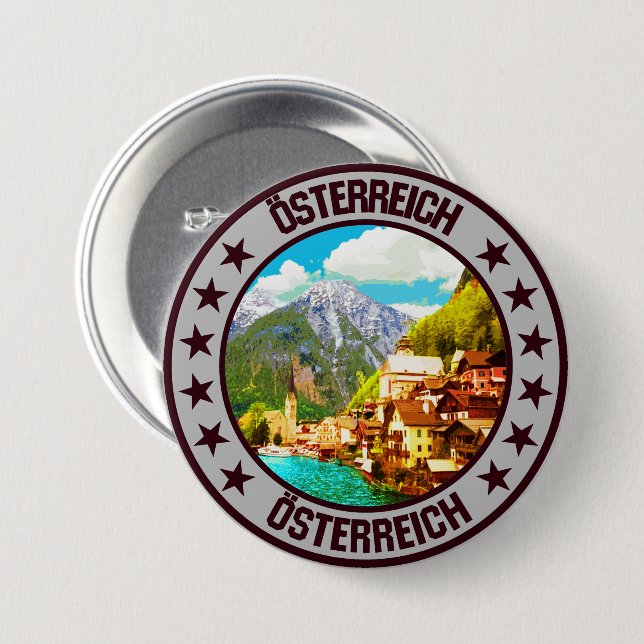Bóton Redondo 7.62cm Áustria (Frente & Verso)
