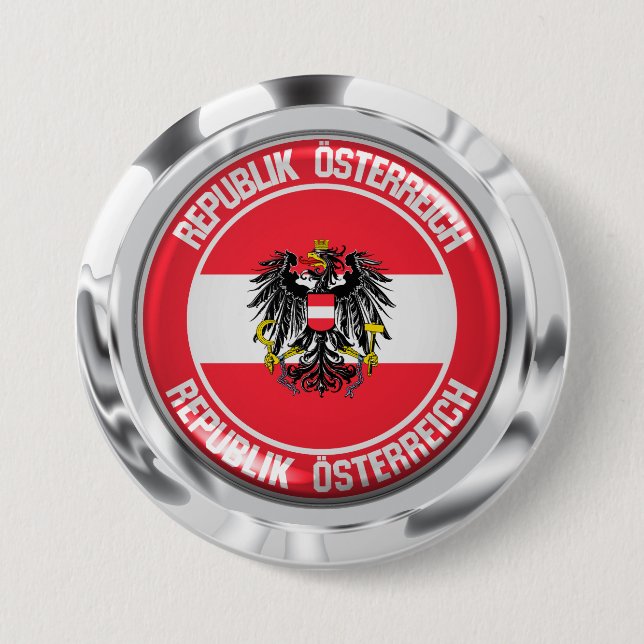 Bóton Redondo 7.62cm Áustria Round Emblem (Frente)