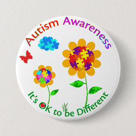 Bóton Redondo 7.62cm Autismo Sensibilização Girassol