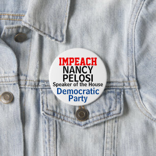 Bóton Redondo 7.62cm Auto-falante Impeach da Casa Pelosi Democrata