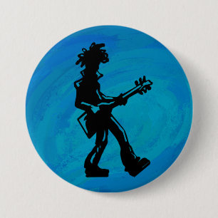 Bóton Redondo 7.62cm Azul-guitarra New York Boogie Nights