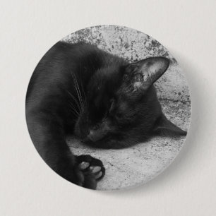 Bóton Redondo 7.62cm B&W - Gato Dormindo