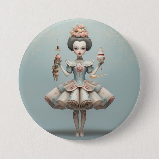 Bóton Redondo 7.62cm Ballet do Quebra-Nozes - Dançarinos Chineses (Frente)