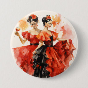 Bóton Redondo 7.62cm Ballet Quebra-Nozes, Dançarinos Espanhóis Ardentes