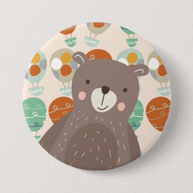 Bóton Redondo 7.62cm Balões de ar quente Whimsic (Frente)