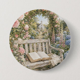 Bóton Redondo 7.62cm Banco de Jardim de Oração Capela Aquarela