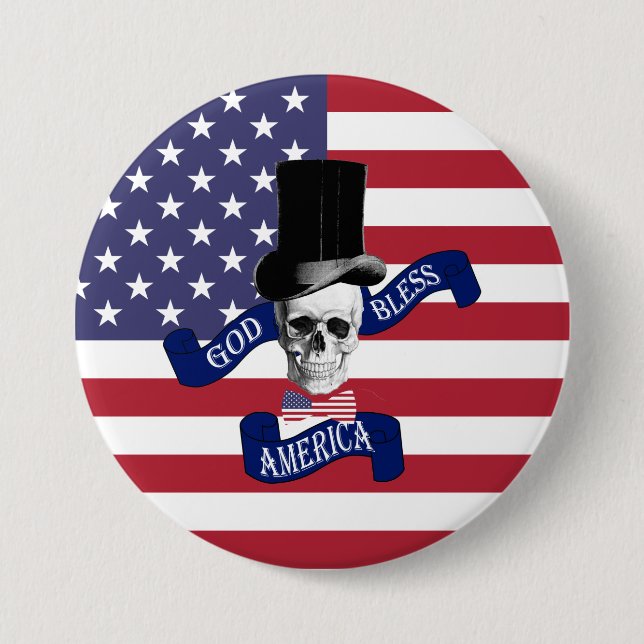 Bóton Redondo 7.62cm Bandeira Americana Patriótica (Frente)