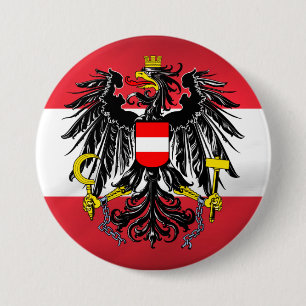 Bóton Redondo 7.62cm Bandeira & brasão austríacas