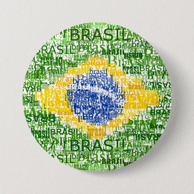 Bóton Redondo 7.62cm Bandeira brasileira - Brasil Textual (Frente)