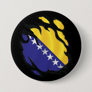 Bóton Redondo 7.62cm Bandeira Da Bósnia E Herzegovina