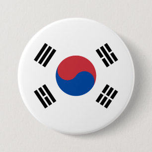 Bóton Redondo 7.62cm Bandeira da Coreia do Sul (ROK)