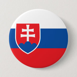 Bóton Redondo 7.62cm Bandeira da Eslováquia