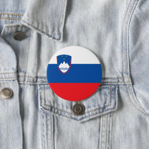Bóton Redondo 7.62cm bandeira da Eslovênia