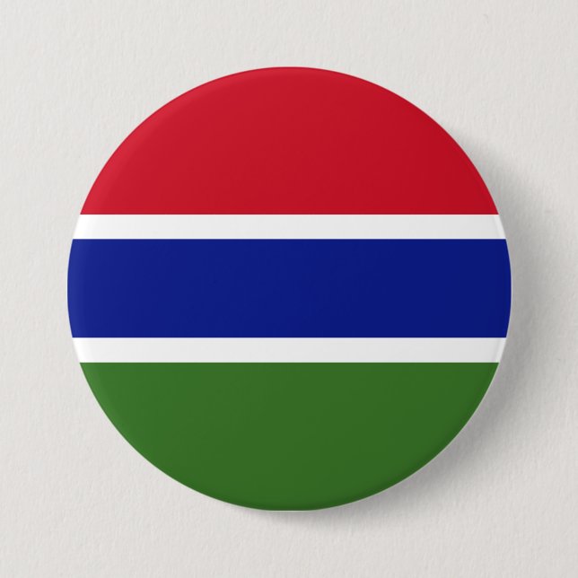 Bóton Redondo 7.62cm Bandeira da Gâmbia (Frente)