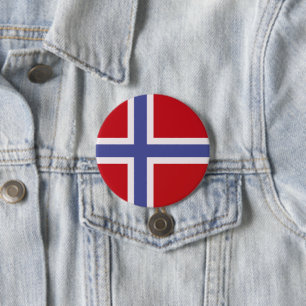 Bóton Redondo 7.62cm Bandeira da Noruega