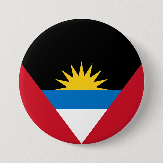 Bóton Redondo 7.62cm Bandeira de Antígua e Barbuda (Frente)