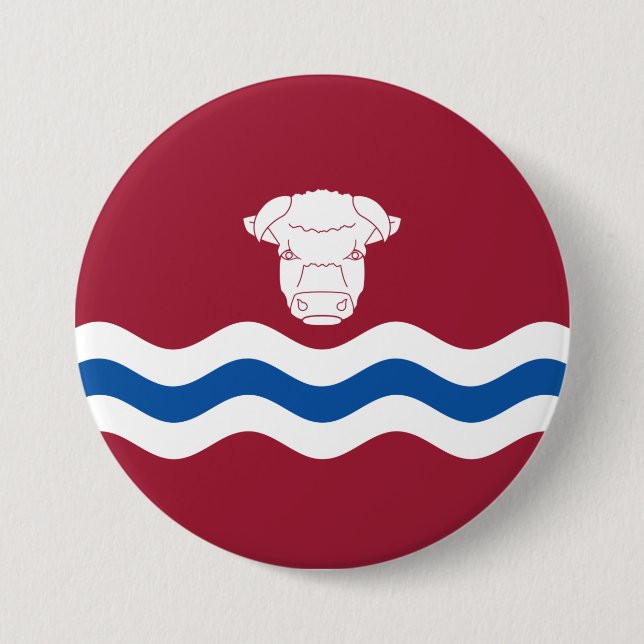 Bóton Redondo 7.62cm Bandeira de Herefordshire (Reino Unido) (Frente)