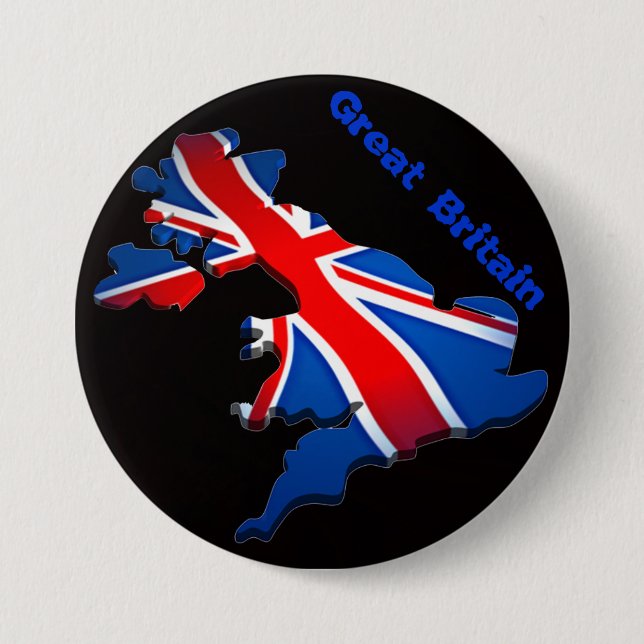 Bóton Redondo 7.62cm bandeira de Inglaterra (Frente)