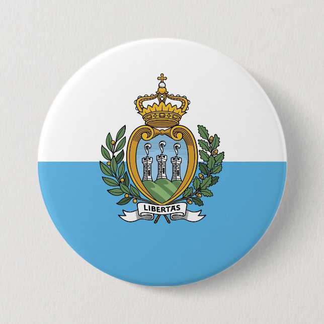 Bóton Redondo 7.62cm Bandeira de São Marino (Frente)