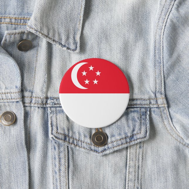 Bóton Redondo 7.62cm bandeira de Singapura (In Situ)