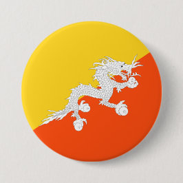 Bóton Redondo 7.62cm Bandeira do Butão (Butão) (Dragão Thunder)