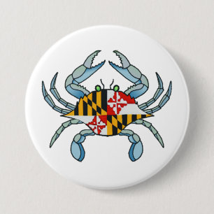 Bóton Redondo 7.62cm Bandeira do caranguejo de Maryland