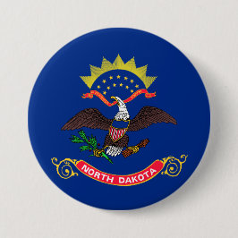Bóton Redondo 7.62cm Bandeira do Estado da Dakota do Norte (Dakota do N