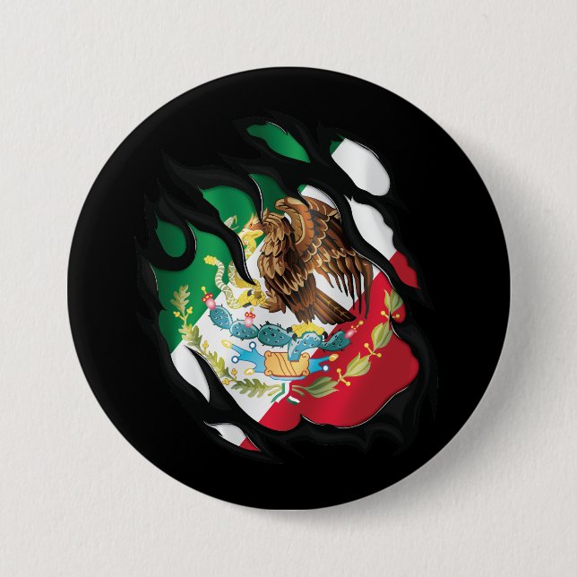 Bóton Redondo 7.62cm Bandeira do México (Frente)