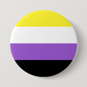 Bóton Redondo 7.62cm Bandeira do orgulho de Nonbinary