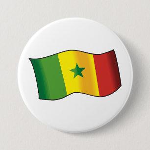 Bóton Redondo 7.62cm Bandeira do Senegal Orgulho Senegalês Verde Amarel