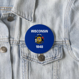 Bóton Redondo 7.62cm Bandeira Estadual do Wisconsin