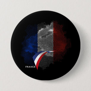 Bóton Redondo 7.62cm bandeira francesa