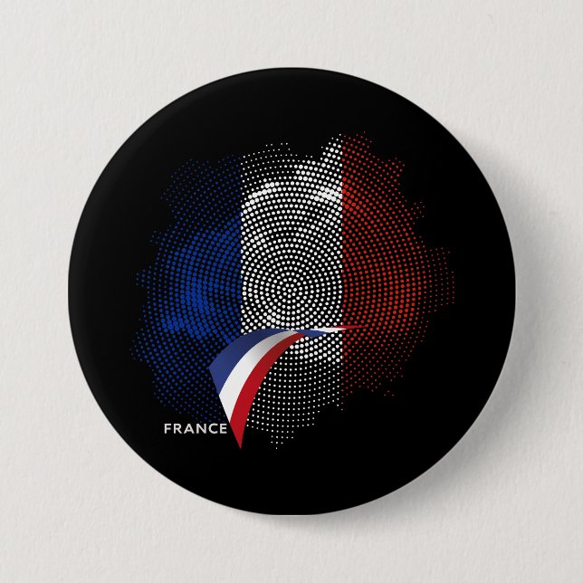 Bóton Redondo 7.62cm bandeira francesa (Frente)